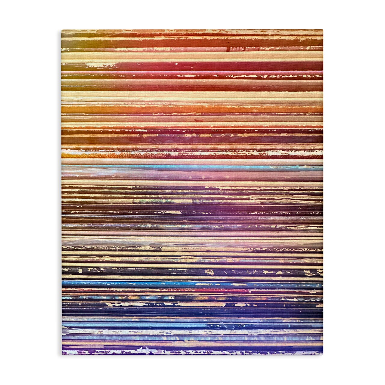 Stupell Industries Music Album Record Edges Canvas Wall Art Design by Graffi*tee Studios